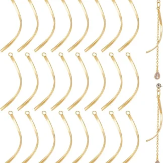 30 Uds. De dijes de barra giratoria chapados en oro Real de 18K, colgantes de barra rectangulares de Metal de acero inoxidable, kit de fabricación de pendientes de barra giratoria Vertical