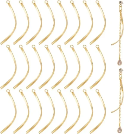 30 Uds. De dijes de barra giratoria chapados en oro Real de 18K, colgantes de barra rectangulares de Metal de acero inoxidable, kit de fabricación de pendientes de barra giratoria Vertical