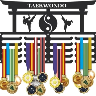 Colgador de medallas deportivas, soporte para medallas deportivas para pared, estante personalizado mejorado de gran capacidad
