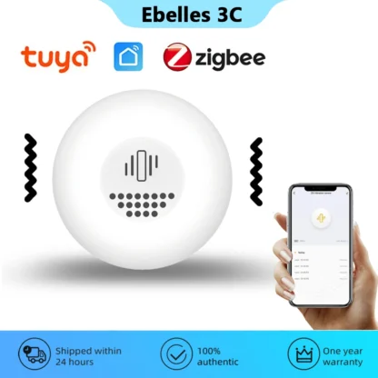 Tuya ZigBee-Sensor de vibración inteligente, vibrador para puerta, ventana, Detector antirrobo, aplicación Smart Life, sistema de protección de seguridad para el hogar