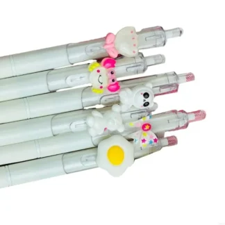 C90C 6pcs Pen gel gel retráctil Pen 0.5 mm, para escribir oficina firma pluma gel recargable para