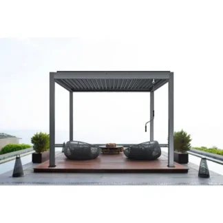 3X3,3X4,4X4,6X4M Cubierta de pérgola bioclimática de aluminio impermeable para exteriores Pergola con persianas de aluminio