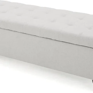 Christopher Knight Home Mission otomana de almacenamiento de tela, gris claro