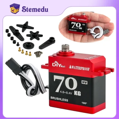 Servomotor Digital HV 70KG BLS-HV70MG totalmente metálico 8,4 V 180/270 grados impermeable ángulo de alto par controlable para coche RC 1:8 10