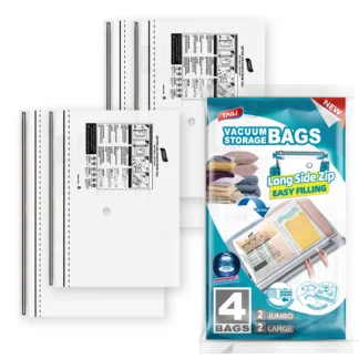 Bolsas de almacenamiento al vacío TAILI, bolsas autoselladas al vacío con cremallera lateral larga para ahorrar espacio para almacenamiento debajo de la cama, bolsas de almacenamiento de ropa y edredón