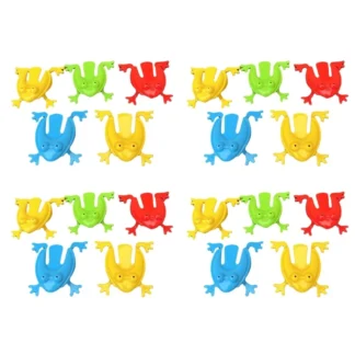 Juego 20 juguetes novedosos con forma rana saltadora, juego disparos, juguete saltador