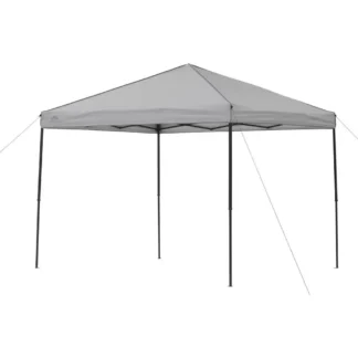 Toldo gris instantáneo, sombra para exteriores de 8' x 10', bolsa de transporte con ventilación UV 50, fácil transporte, almacenamiento, bolsillo de malla, altura del techo, puerta trasera de 112"