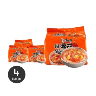 MASTER KONG-huevo de tomate picante, fideos de ternera, 5 en 1, 3,88 oz * 4 paquetes * 5 paquetes, 4 paquetes