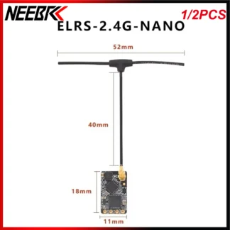 1/2 Uds ELRS NANO 2,4G ExpressLRS Mini receptor de largo alcance con antena tipo T para RC FPV Freestyle Racing Drone piezas de cuadricóptero