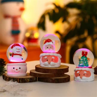 Bola de cristal navideña, iluminación, globo de nieve navideño, adorno, regalo de Navidad de Acción de Gracias, decoración navideña para el hogar y la Oficina