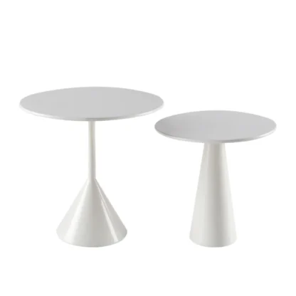 2 uds. Mesa de té en miniatura a escala 1/6, Mini muebles para Barbies Blyth, accesorios de decoración para casa de muñecas, color blanco