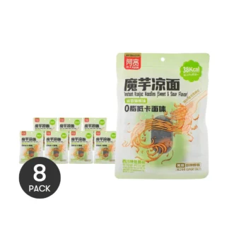 Fideos Instantáneos Konjac BAIJIA A Kwan, sabor dulce y agrio, 9 oz x 8 paquetes, 8 paquetes