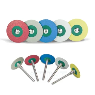 JINGT-pulidor de diamante de goma para cabezal de molienda de Zirconia, herramientas de dentista HP, grano grueso medio y fino, 26mm