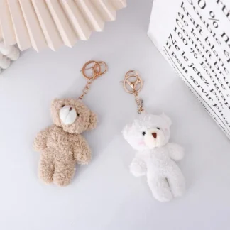 Colgante de bolso, colgante de felpa, llavero de coche, bricolaje, baratija, mochila, colgante, llavero de conejo de peluche, llavero de oso de peluche, llavero de perro de peluche