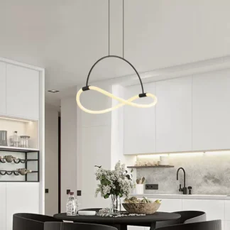 Luz colgante de cabecera de dormitorio minimalista nórdico, línea de cuerda tejida posmoderna, luz LED, comedor y sala de estar