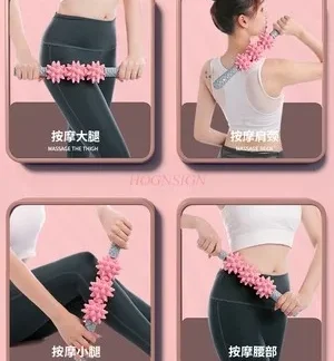 Rodillo de masaje de mazza con bola de pico, rodillo de masaje de piernas para fitness, relajación muscular de piernas, palo de fascia, yoga, fitness