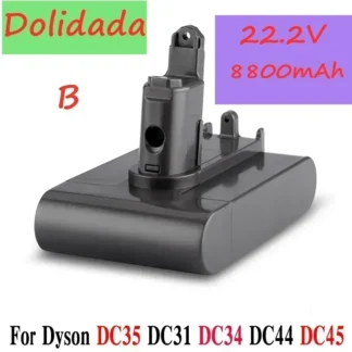 Batería de vacío de iones de litio de 22,2 V 8800 mAh (solo tipo B), compatible con los modelos animales Dyson DC35, DC45, DC34, DC44, DC31