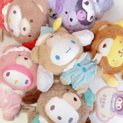 Sanrio personaje Latte caja ciega de bebé vinilo figura de Anime juguetes colgante Cinnamoroll Kuromi caja misteriosa Melody Doll regalos sorpresa