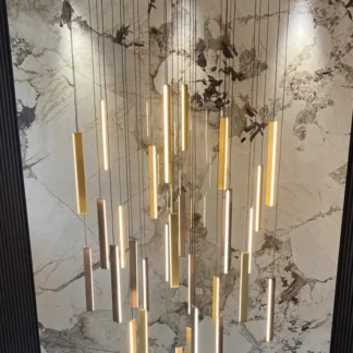 Lámpara LED nórdica, iluminación interior, sala de estar, iluminación colgante decorativa, Villa, edificio dúplex, lámpara de escalera