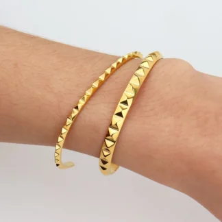 Pulsera de acero inoxidable 316 con apertura minimalista para mujer, brazalete con textura de 3mm y 5mm, joyería de marca, regalos de fiesta