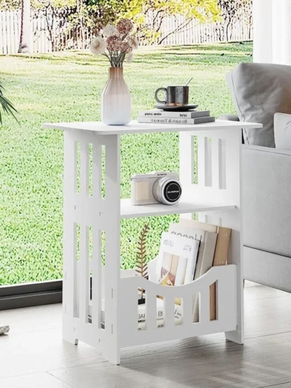 Mesita de noche pequeña, mesa auxiliar para sofá, gabinete para sala de estar, mesa de té y café, estante de almacenamiento para dormitorio
