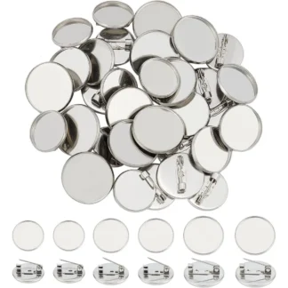 Broche redondo plano, Pin de acero inoxidable, bandejas de bisel, Base, bandeja en blanco, Kit de fabricación de cúpula para kit de fabricación DIY