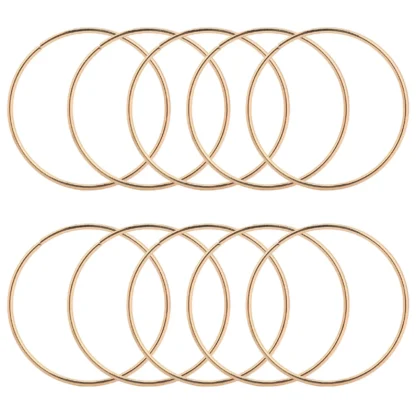Paquete de 10 anillos de Metal de atrapasueños dorados de 3 pulgadas, aros, anillo de macramé para atrapasueños y manualidades