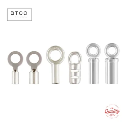 Tapa de plata de ley 925 con anillo, hecha en EE. UU., venta al por mayor, accesorios de joyería DIY a granel