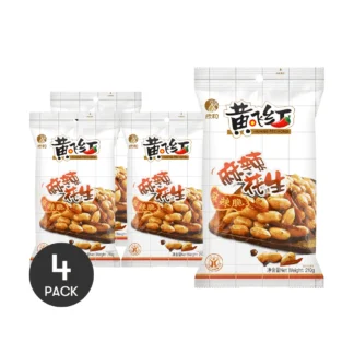 HUANGFEIHONG-cacahuetes picantes de 7,4 oz x 4 paquetes, Aperitivos crujientes y sabrosos, 4 paquetes