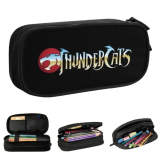 Estuche para lápices con logotipo de Thundercats, estuche para lápices de dibujos animados de Anime, bolígrafo para estudiantes, bolsa de gran capacidad, suministros escolares, accesorios de regalo