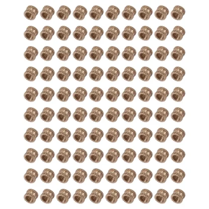 Tuercas de inserción roscadas moleteadas de latón con rosca hembra M3 x 3 mm 100 piezas