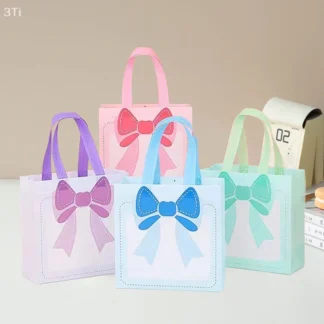 Bolsa de regalo de mano no tejida para cumpleaños, boda, fiesta, acampada al aire libre, almacenamiento de aperitivos, dulces, galletas, 1 Uds.