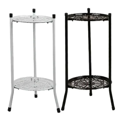 Soporte para plantas de Metal elegante de dos capas, soporte para plantas en maceta, soportes para macetas altos y modernos para decoración interior y exterior