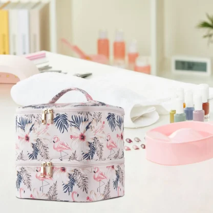 Estuche de almacenamiento de esmalte de uñas con cremallera, herramientas de viaje ligeras y portátiles para decoración de uñas, Estuche de transporte para viaje, juego de manicura de belleza para el hogar