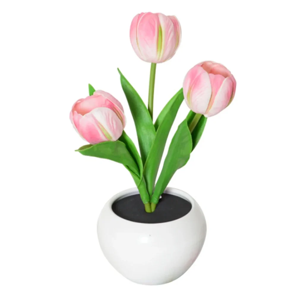 ABLQ Lámpara de tulipán Luces Lámpara de mesa Lámpara de escritorio de flores Luz de noche de tulipán LED para sala de estar Dormitorio para habitación