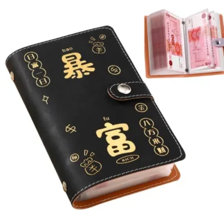 Carpeta de ahorro de efectivo, Clip para dinero 2025, gran capacidad, 50 hojas, múltiples compartimentos, libro de gestión financiera para gestión de efectivo