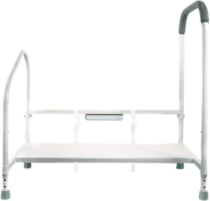 Rieles de cama de lujo para adultos mayores: riel de seguridad para cama de altura ajustable para personas mayores con soporte para bastón, luz LED, malla