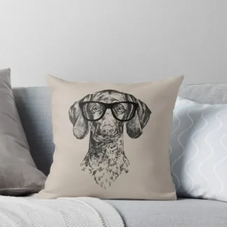Hipster alemán de pelo corto puntero perro línea dibujo cojines para niños fundas de almohada almohada