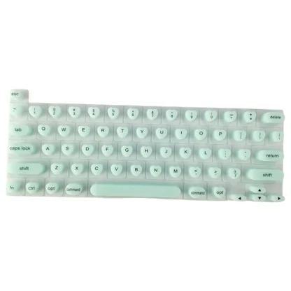 ATTU Funda protectora de silicona para teclado, portátil, clavos largos, escritura, teclado, protege la almohadilla de silicona, fácil escritura, verde