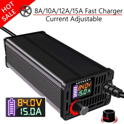 10A 15A 24V 48V 58,4 V 72V 60V 67,2 V 84V Li-ion Lifepo4 cargador de batería de litio Curren ajustar 13S carga rápida 8S 16S 20S 24S parte