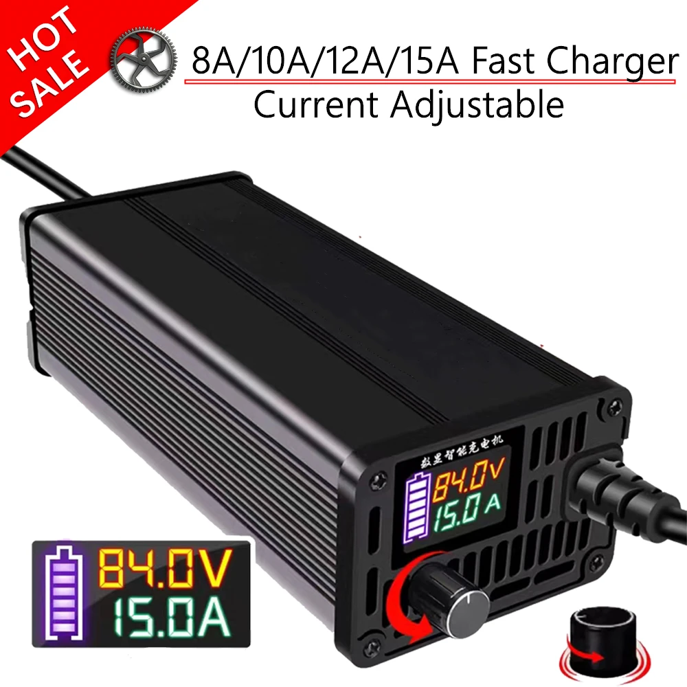 10A 15A 24V 48V 58,4 V 72V 60V 67,2 V 84V Li-ion Lifepo4 cargador de batería de litio Curren ajustar 13S carga rápida 8S 16S 20S 24S parte