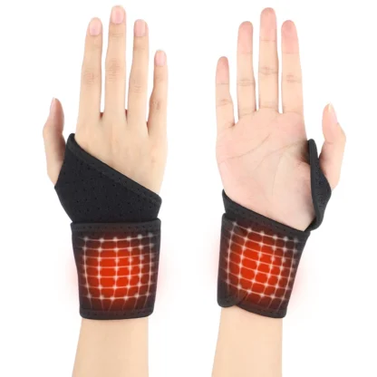 Wrister-muñequera de espuma con calefacción, muñequera de compresión envuelta, soporte de muñeca autocalentable, envoltura de soporte, calentador de manos, 1 par