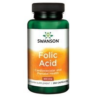 Ácido fólico, 800 mcg 250 cápsulas - Swanson