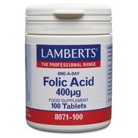 Ácido fólico 100 tabletas de 400μg - Lamberts
