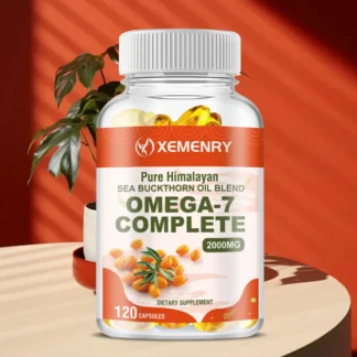 Suplemento de mezcla de aceite de espino de mar-Omega-7-piel, cabello, Salud de uñas-120 cápsulas