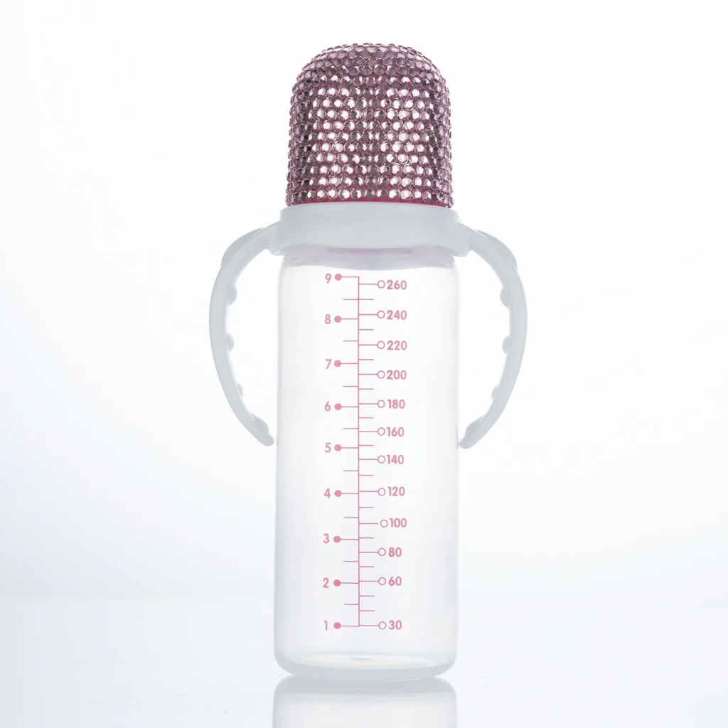 Biberón anticólicos Bling de 260ml, diseño fácil de limpiar y pezón de silicona suave, sin BPA, ftalato, regalo para Baby Shower