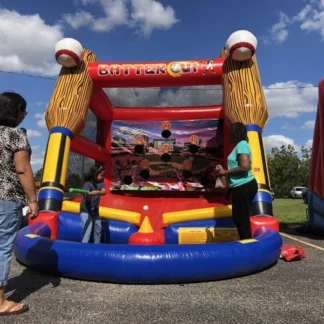 Juego de béisbol inflable comercial con soplador, juegos de béisbol inflables de PVC, juego de piezas para niños al aire libre de Carnaval a la venta