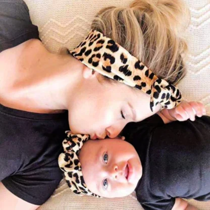 2 unids/set diademas para mamá y bebé turbante para madre e hija diadema con Orejas de conejo Floral leopardo accesorios para el cabello para padres e hijos