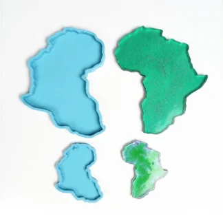Molde de resina epoxi con forma de mapa de África, tapete de posavasos con forma de mapa de África, colgantes de llavero, molde de silicona, manualidades DIY, herramientas de fundición de joyería X4YA