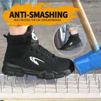 Zapatos de trabajo de seguridad para hombres, zapatillas de construcción con punta de acero antiperforación, antigolpes, informales, calzado deportivo